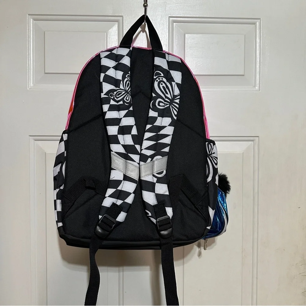 NEW Justice Sport Girls‎ 17in Blue, Pink, Blk Bookbag-Backpack Checkered